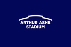 the logo for the ash stadium, which has been designed by person and is blue with white