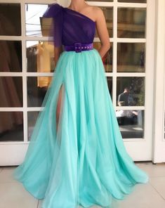 Violet Aquavit Gown | Teuta Matoshi Simple Prom Gown, Purple Party Dress, Teuta Matoshi, One Shoulder Prom Dress, Velvet Prom Dress, A Line Evening Dress, Evening Dress Floor Length, A Line Prom Dresses, Nightgowns