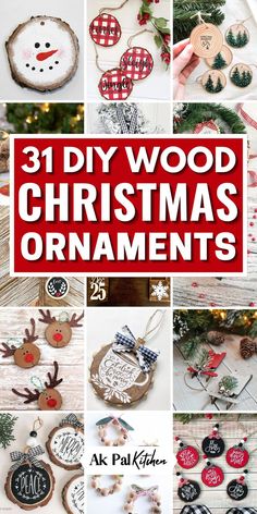 Add rustic charm to your Christmas decor with our creative collection of DIY Wood Christmas Ornaments. From wood slice ornaments to painted wood ornaments that add timeless elegance. Embrace the warmth of farmhouse Christmas decor and the timeless appeal of vintage wooden ornaments. Explore these DIY Christmas craft ideas and bring the beauty of nature to your Christmas tree with these natural, rustic adornments. Diy Wood Christmas Ornaments, Wood Slice Crafts Diy, Diy Christmas Craft Ideas, Painted Wood Ornaments, Wooden Ornaments Diy, Wood Slice Ornaments, Christmas Craft Ideas, Easy Christmas Ornaments