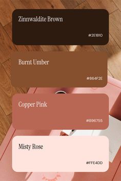 the color palette is pink, brown, and copper