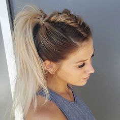 Seguirme no te cuesta nada Fancy Ponytail, Fishtail Braid, Cute Hairstyles For Medium Hair, Gorgeous Hair, Pretty Hairstyles, Hair Hacks