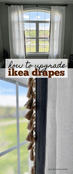 an open window with the words fix to upgrade ikea drapes