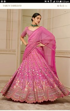 India Style Dress, V Neck Lehenga, Designer Bridal Lehenga Choli, Wedding Lehenga Designs, Indian Bride Outfits, Traditional Indian Dress, Saree For Women, Half Saree Designs, Embroidered Lehenga