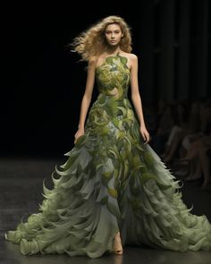 Earth Dress, Fairytale Vibes, Fantasy Ball, Sewing Couture, Floral Couture, Ocean Fashion, Carlo Scarpa, Exotic Fashion