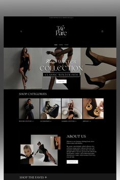 the website is designed to look like an elegant fashion store