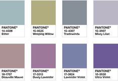 pantone's color chart with the names and colors for each type of paint