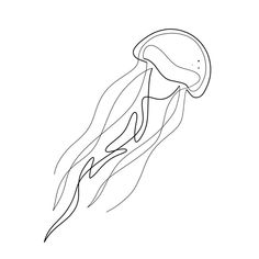 a drawing of a jellyfish on a white background