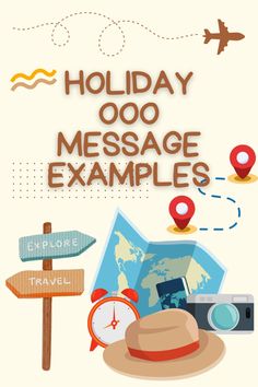 the holiday message examples are displayed in this image, with an airplane flying over it