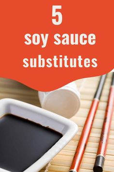 soy sauce and chopsticks on a bamboo mat with the text 5 soy sauce subtitles