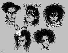 four different faces and hair styles for the band's album, queen of rock