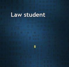 a blue background with the words law student written in white on it and an image of a yellow door