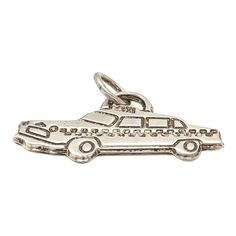 Authentic vintage taxi charm or pendant from Tiffany & Co. It is crafted from sterling silver with a polished finish featuring the detail outline of a taxi cab. It is signed by the designer with the metal content.  Brand:  Tiffany & Co.   Hallmark:  Tiffany & Co.925 Material: sterling silver Measurement:  1.06" tall w/bail x 1.45" long  Weight:  6.9 grams Classic Sterling Silver Engraved Charms, Classic Silver Pendant Charms, Taxi Cab, Tiffany And Co, Tiffany & Co., Charm Pendant, Hallmark, Sterling Silver, Pendant