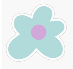 a blue flower sticker on a white background