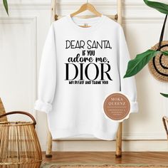 Get into the holiday spirit with our funny Dear Santa Shirt! This festive sweater features a charming design with a playful message to Santa. Made from soft and comfortable material, it is perfect for keeping you warm and stylish throughout the holiday season. Whether you're cuddled up by the fireplace or attending a festive gathering, this sweater is sure to spread Christmas cheer wherever you go. Treat yourself or gift it to a loved one and make this holiday season merry and bright! Our sweats Dear Santa Letter, Christmas Movie Shirts, Santa Shirt, Santa Shirts, Merry Christmas Shirts, Christmas Movie, Black Christmas, Jesus Is, Dear Santa