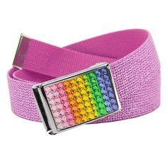 Build A Belt rainbow crystal rhinestone top style buckle with canvas web belt comes with any color web belt in a variety of sizes. Rainbow rhinestone patterns may vary. This buckle is 1.25" wide (standard military width), flip-top clamp style, which are easy to use and won't slide out. All of the buckles are interchangeable, you can change the belt out and replace with any of our 1.25" web belts. Our web belts are made from high quality, color fast weaved acrylic which won't fray and is very dur Rhinestone Patterns, Web Belt, Kids Belt, Walmart Jewelry, Crystal Belt, Rhinestone Top, Girl Rainbow, Branded Belts, Rainbow Crystal