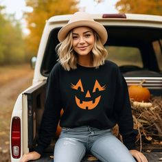 Girly Jack O Lantern Pumpkin Face Halloween Sweatshirt | Zazzle Jack O Lantern Pumpkin, Pumpkin Face, Halloween Jack O Lanterns, Halloween Jack, Sweatshirt Halloween, Pumpkin Faces, Tee Shirt Designs, Halloween Sweatshirt, Womens Basic