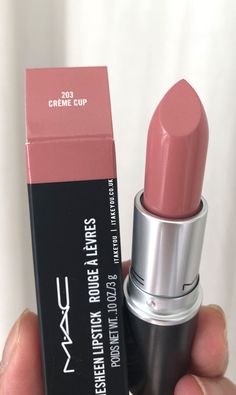 Creme Cup MAC Lipstick, MAC Lipstick Shades, MAC Lipstick Colours, MAC Lipstick Swatch Lip Colour Lipstick, Wedding Lipstick Colors, Best Mac Lipstick Colors For Light Skin, Soft Summer Lipstick Mac, Wedding Lip Color, Creme Cup Mac Lipstick, Mac Cream Cup Lipstick, Mac Glitter Lipstick