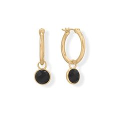 Your New Go-To Earrings! 14 Karat Gold Plated Sterling Silver 1.8mm X 15mm Click Hoop Earrings Feature A Carefully Crafted, Faceted 7mm Black Onyx Charm. Hanging Length Is Approximately 27.5mm. Pro Tip: These Earrings Are A 2 In 1! Remove Charms For A Classic Hoop Look. .925 Sterling Silver Tiny Heart Earrings, Minimalist Earrings Gold, Onyx Crystal, Black Onyx Earrings, Small Gold Hoops, Black Onyx Stone, Onyx Earrings, Sterling Silver Hoops, Gold Hoops