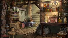 Witch House Interior, Survival Clothes, Cottage House Interior, Interior Concept Art, Witch Room, Fantasy Shop, Medieval Houses