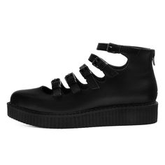 PRICES MAY VARY. Vegan Friendly Black Faux Leather Upper New TUKskin Material - A high quality polishable synthetic faux leather that is both Soft and Breathable Pointed-shaped Toe Multi-strap Closure for an Adjustable Fit T.U.K. limited edition web exclusive! - not available in stores Take center stage in on pointe style with these Mary Jane ballet-style creepers that delivers a whole lot of edgy panache. Made of our high quality TUKskin material — polishable synthetic faux leather that is both Teddy Boy Style, Lug Sole Boots, Fashion Boy, Ballet Fashion, Hodge Podge, Brown Leopard, Puma Platform Sneakers, Creepers, Center Stage