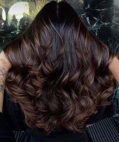 Dark Brunette Balayage, Balayage Hair Caramel, Brown Curly Hair, Brown Hair Looks, Hair Tint, Brunette Balayage Hair