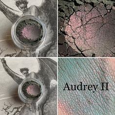 Audrey II is a sheer real green base eyeshadow with a shifting copper shimmer! Eyeshadow is in a full 5g jar with sifter! (sifter is sealed) Color may vary due to computer screens. Ingredients: Kaolin Clay, Refine Mica and mica pigments! Subtle Goth Eye Makeup, Iridescent Eyeshadow, Chrome Eyeshadow, Halo Eyeshadow, Audrey Ii, Duochrome Eyeshadow, Real Green, Dyed Hair Inspiration, Gold Eyeshadow