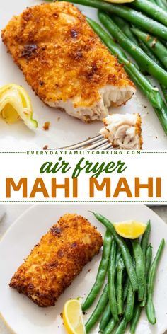 Looking for a quick weeknight dinner with a healthier twist on a traditional fish fry? Here's an easy air fryer mahi mahi with panko breading that turns out so crispy and delicious! This best mahi mahi recipe can be ready in about 30 minutes! Air Fryer Mahi Mahi Recipes, Air Fryer Mahi Mahi, Cooking Mahi Mahi, Mahi Mahi Recipe, Mahi Mahi Recipes, Fried Pork Belly, Quick Family Dinners, Air Fryer Recipes Chicken