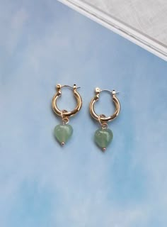 Hearts Earrings, Earrings Green, Online Earrings, Dream Jewelry, Outfits Winter, Pretty Jewellery, Ear Jewelry