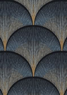 an art deco wallpaper pattern with fan like shapes