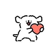 a drawing of a teddy bear holding a heart in it's paws and smiling