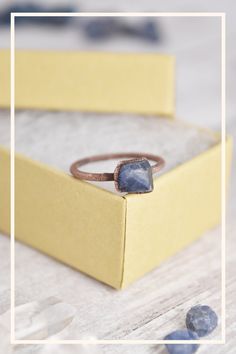 Your raw gemstone ring collection is not complete without a stacking, raw sapphire ring. Handmade with healing crystals and natural stones, this copper jewelry awakens the wild woman. The raw sapphire jewelry is made with electroformed copper, making each piece unique and one of a kind, just like you. Embrace your intuitive nature and click through to see more raw gemstone jewelry! Artisan Rings