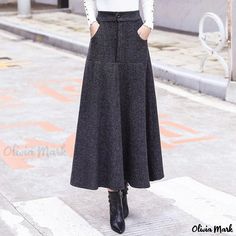 Olivia Mark - Striped Maxi Skirt with High-Waist, A-Line Design and Enhanced Durability Long Plaid Skirt, Striped Maxi Skirt, Tea Length Skirt, Umbrella Skirt, Fashion Skirts, High Waisted Pleated Skirt, High Waisted Maxi Skirt, Striped Maxi Skirts, Striped Midi Skirt