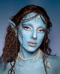 Neytiri Costume Diy, Avatar Make Up Look, Movie Character Makeup Ideas, Avatar Costume Makeup