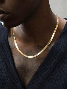 1pc Stainless Steel Gold Blade Chain Choker Style Snake Chain Necklace, For Men Yellow Gold Fashionable   Stainless Steel     Men Fashion Jewelry, size features are:Bust: ,Length: ,Sleeve Length: Men Choker, Men Chain, Tan Guys, Snake Chain Necklace, Mens Chain Necklace, Choker Style, Chain Necklaces, Chain Choker, Hip Hop Fashion