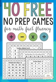 free printable no prep games for math