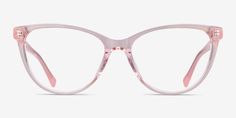 Sing - Popstar-Pink Cat-Eye Glasses | EyeBuyDirect Clear Pink Glasses, Pink Frame Glasses, Pink Glasses Frames, Unique Glasses Frames, Cheap Eyeglasses, Purple Board, Best Eyeglasses, Pink Eyeglasses, Pink Glasses