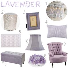 purple and white decor with lavender accents