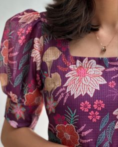 Kurta With Puff Sleeves, Kota Kurti Designs Latest, Kurtis Neck Designs Latest Fashion, Kurti Neck Designs Latest Fashion Neckline, Kurta Neck Designs Latest, Cotton Kurti Neck Designs Latest Fashion, Puff Sleeve Kurta, Puff Sleeves Kurti, A Line Kurti Designs