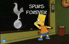 the simpsons character is standing in front of a chalkboard that says spurs forever