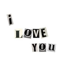 the word i love you spelled with cut out letters