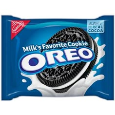 a bag of oreo cookies with milk