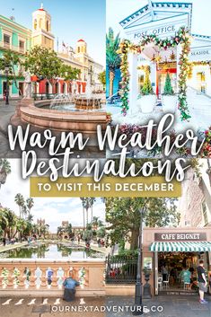 an advertisement for the warm weather destinations to visit this december in disney's animal kingdom