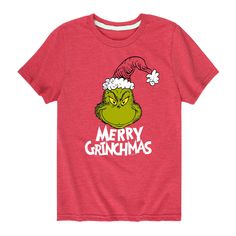 He'll love his look while wearing this boys' Merry Grinchmas graphic tee inspired by The Grinch Who Stole Christmas. He'll love his look while wearing this boys' Merry Grinchmas graphic tee inspired by The Grinch Who Stole Christmas.  Crewneck Short sleevesFABRIC & CARE Cotton, polyester Machine wash Imported Size: Medium. Gender: male. Age Group: kids. Material: Cotton Blend. The Grinch Who Stole Christmas, Grinch Who Stole Christmas, Merry Grinchmas, Attitude Of Gratitude, Graphic Apparel, The Grinch, Toddler Boy Outfits, Maternity Shops, Top Graphic Tees