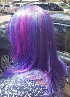 hair, inspo, purple, blue, streaks Turquoise Hair Color Highlights, Purple Hairlights, Twilight Sparkle Hairstyle, Purple Hair With Light Purple Highlights, Purple Hair With Purple Highlights, Pink And Blue Dyed Hair, Blue And Purple Streaks In Hair, Pink Hair With Blue Highlights, Dyed Hair Inspiration Blue