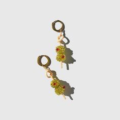 DIRTY OLIVE EARRINGS Olive Earrings, Spanish Queen, Dream Song, Golden Beets, Japanese Beads, Buy List, Beading Tutorials, Single Earring, Fruit Basket