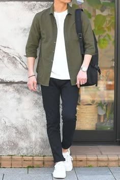 Outfits For Him For Men, Men Outfit Casual Streetwear, Mens Outfits Shirt, Clothing Style For Men, Casual Style Outfits Men, Clothing For Men, Fashion Outfits Pria, Style Casual Pria, Aesthetic Outfits Men Korean