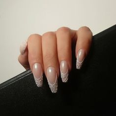 wedding nails, wedding, wedding nails natural, wedding nail ideas, wedding nail design White French Nails, Wedding Day Nails, Fake Nails White, Bridal Nails Designs, Wedding Nail Art Design, Nails Elegant, Nails Chrome, Pink French