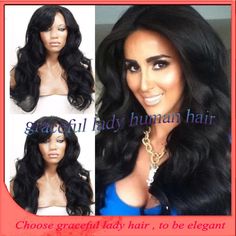 Find More Wigs Information about Queen hair products #1b color unprocessed peruvian virgin hair body wave full lace human hair wigs for black women free shipping,High Quality Wigs from Graceful lady human hair store  on Aliexpress.com Hair Wigs For Black Women, Hair Body Wave