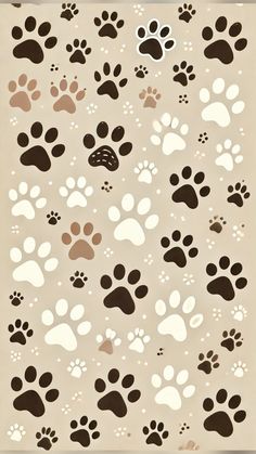 an animal print with many paw prints on it