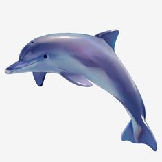 a blue dolphin is jumping in the air